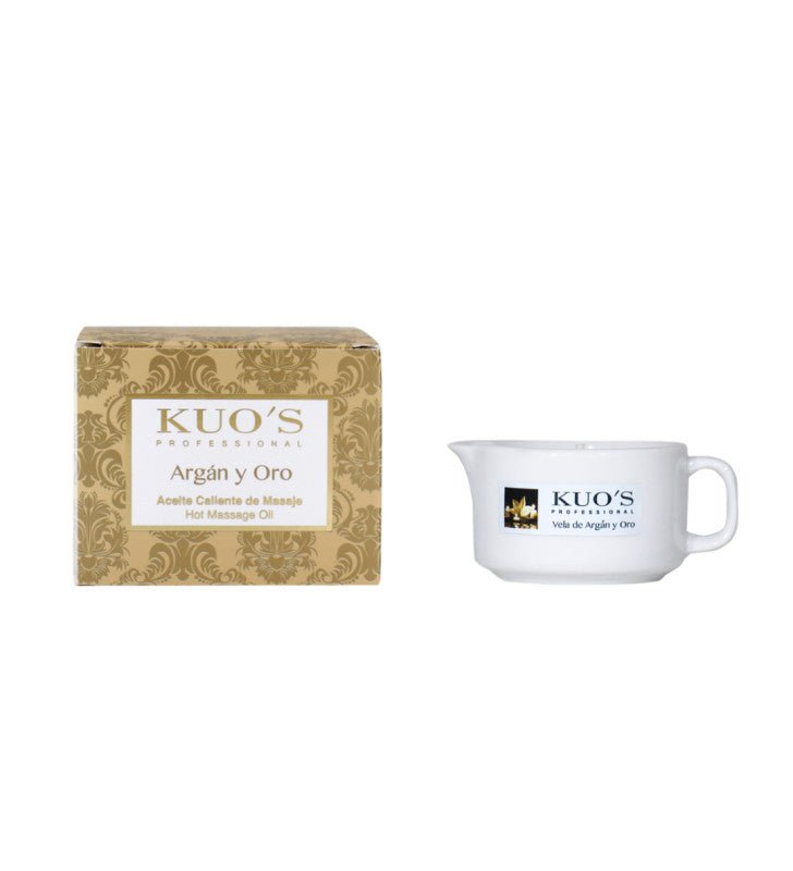 Vela de Aceite Caliente Argán y Oro de Kuo's Professional