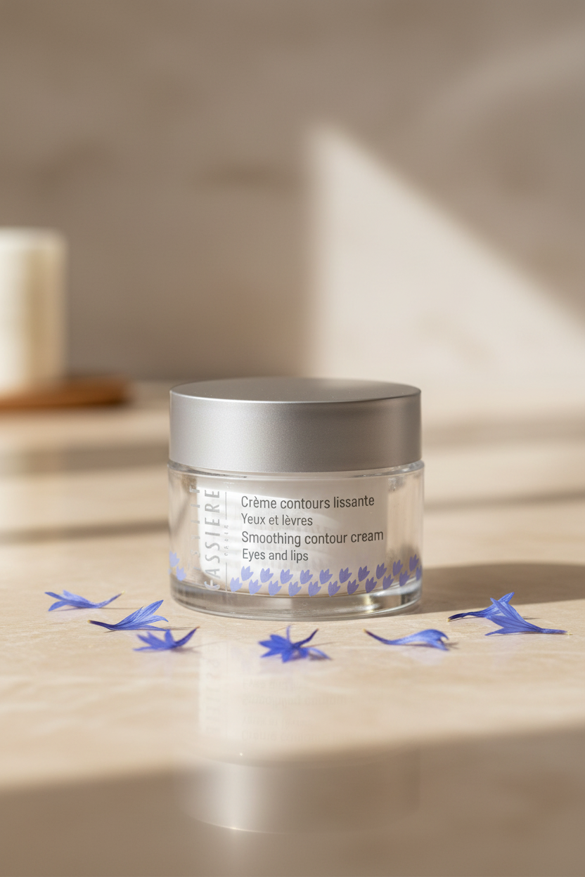Bernard Cassière Smoothing Contour Cream Cornflower - mármol con pétalos de aciano